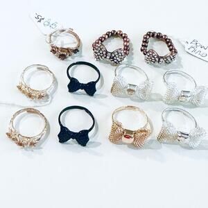 Bow and Flower Ring Lot of 11